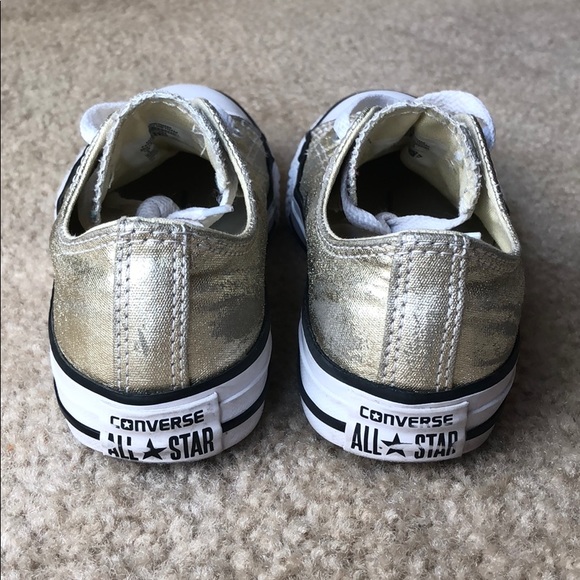 EUC gold metallic Converse All Stars - Picture 3 of 5